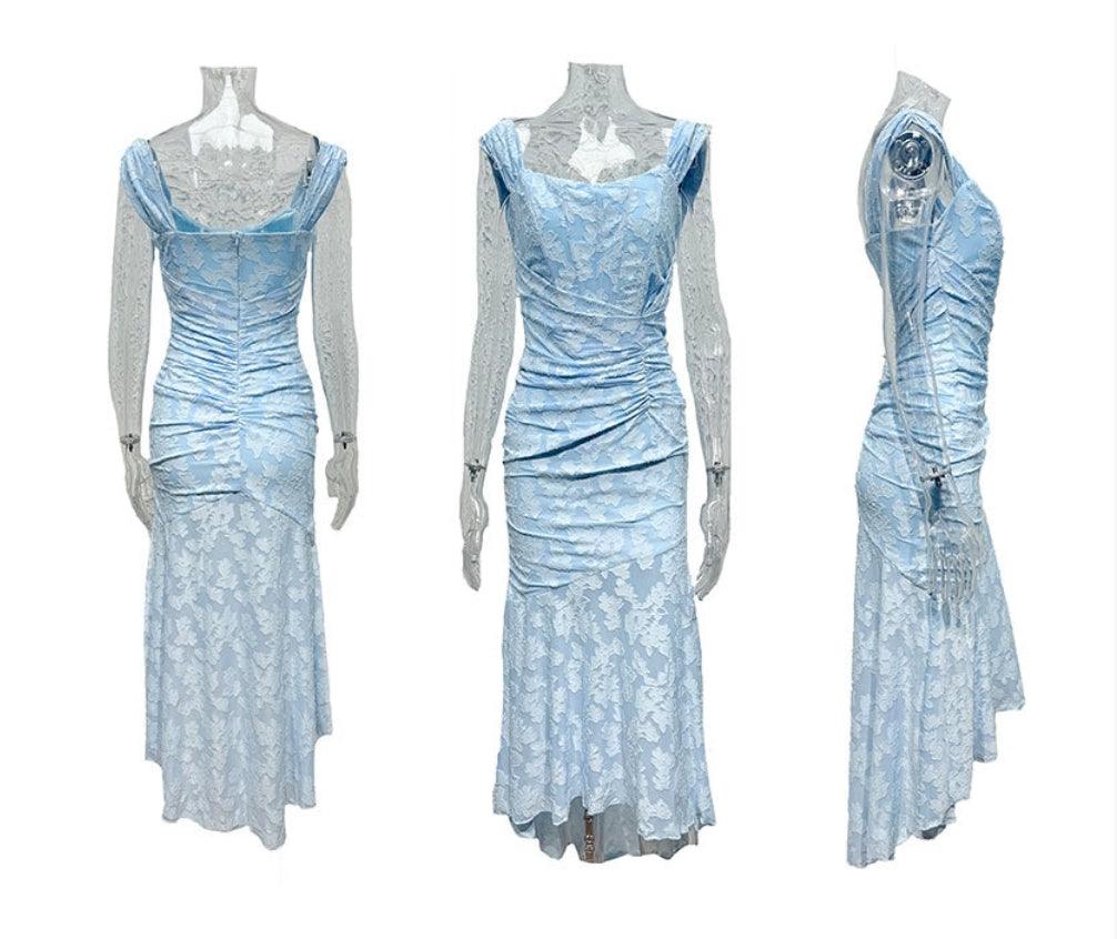 Blue bell - floral maxi dress