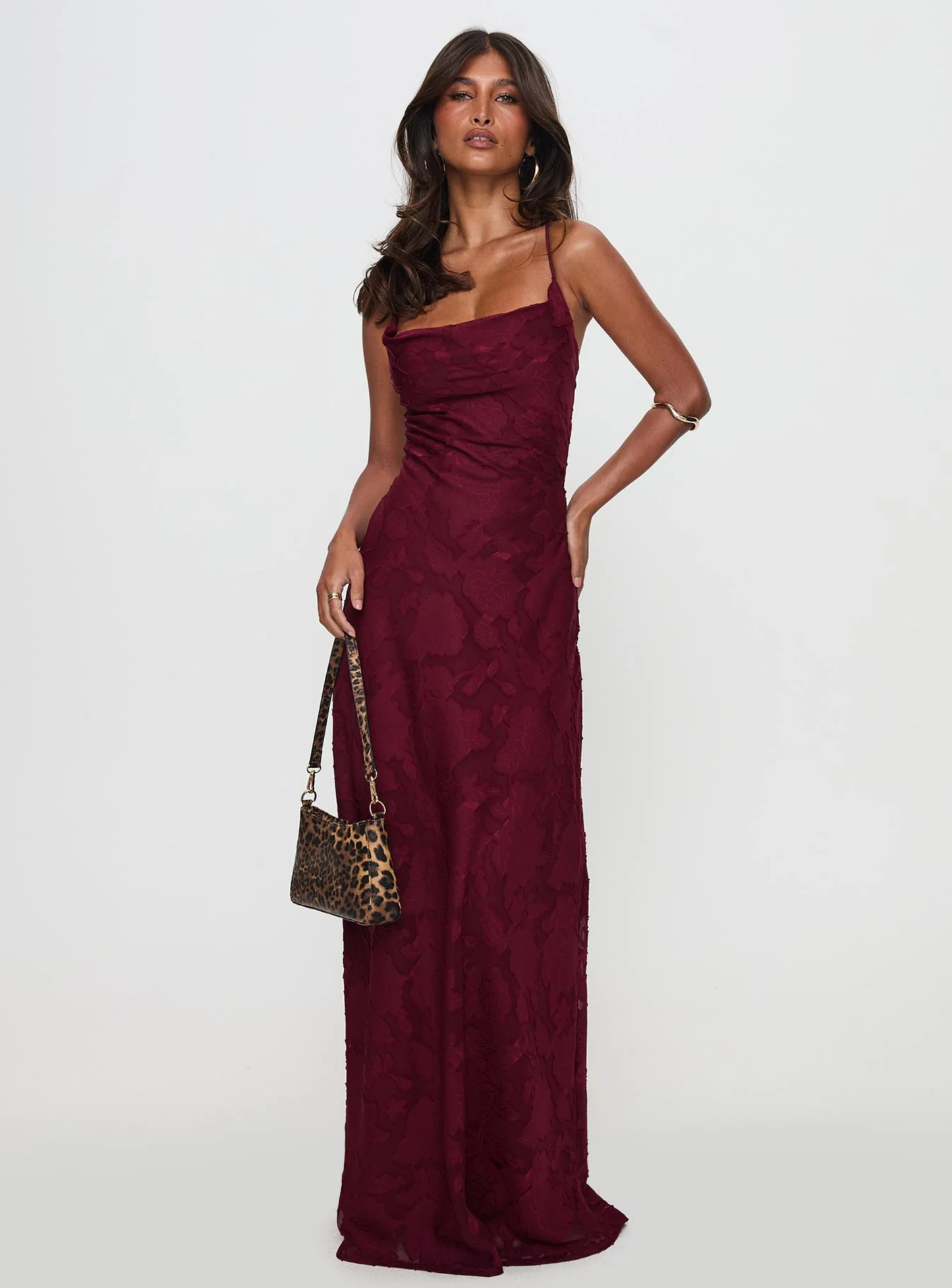 JANA - Burgundy Maxi Dress