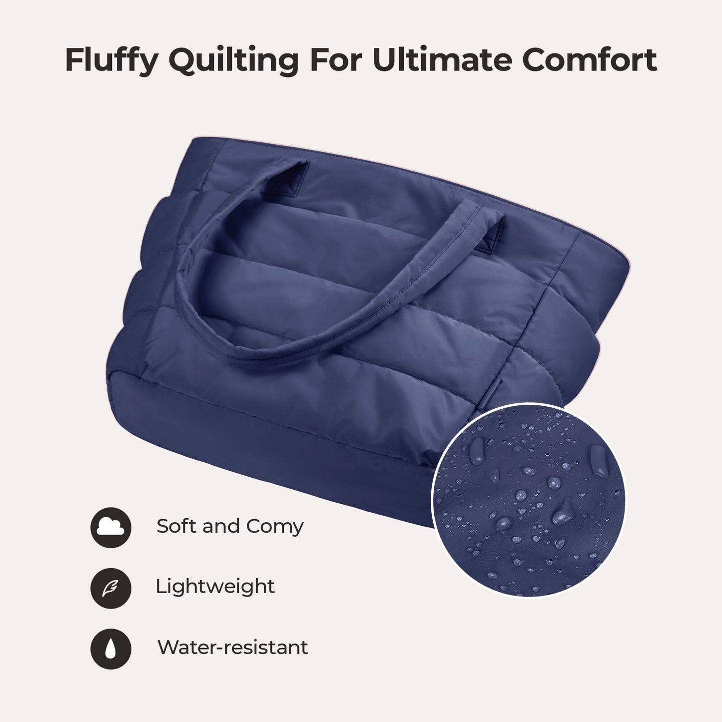 20L Puffy Tote Bag with 15.6" Laptop Compartment