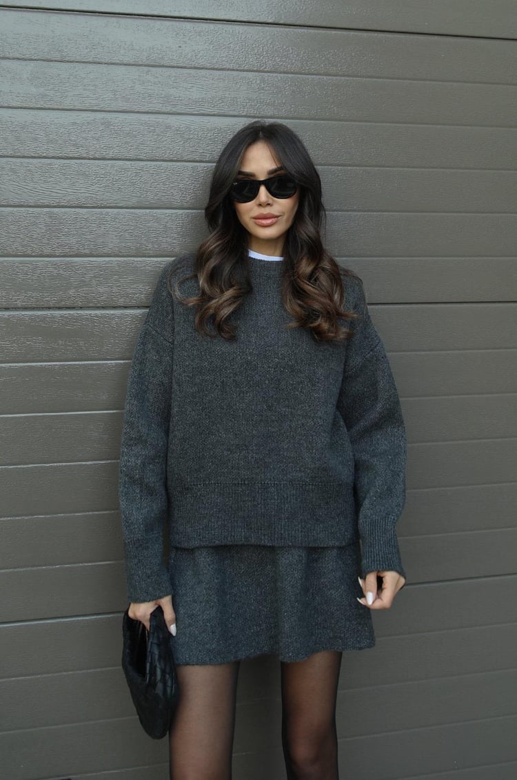 Amy Knit Set – Chic and Cozy Top & Skirt Matching Outfit for Women