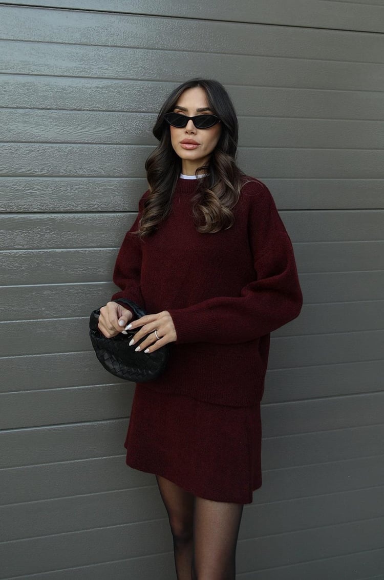 Amy Knit Set – Chic and Cozy Top & Skirt Matching Outfit for Women