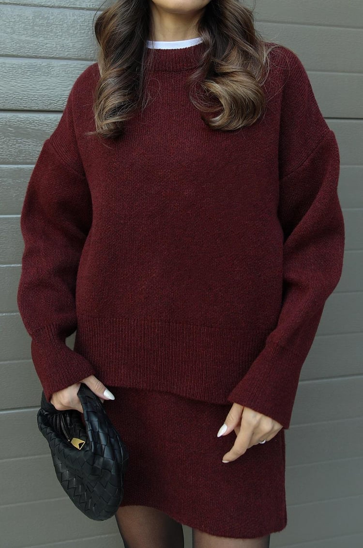Amy Knit Set – Chic and Cozy Top & Skirt Matching Outfit for Women