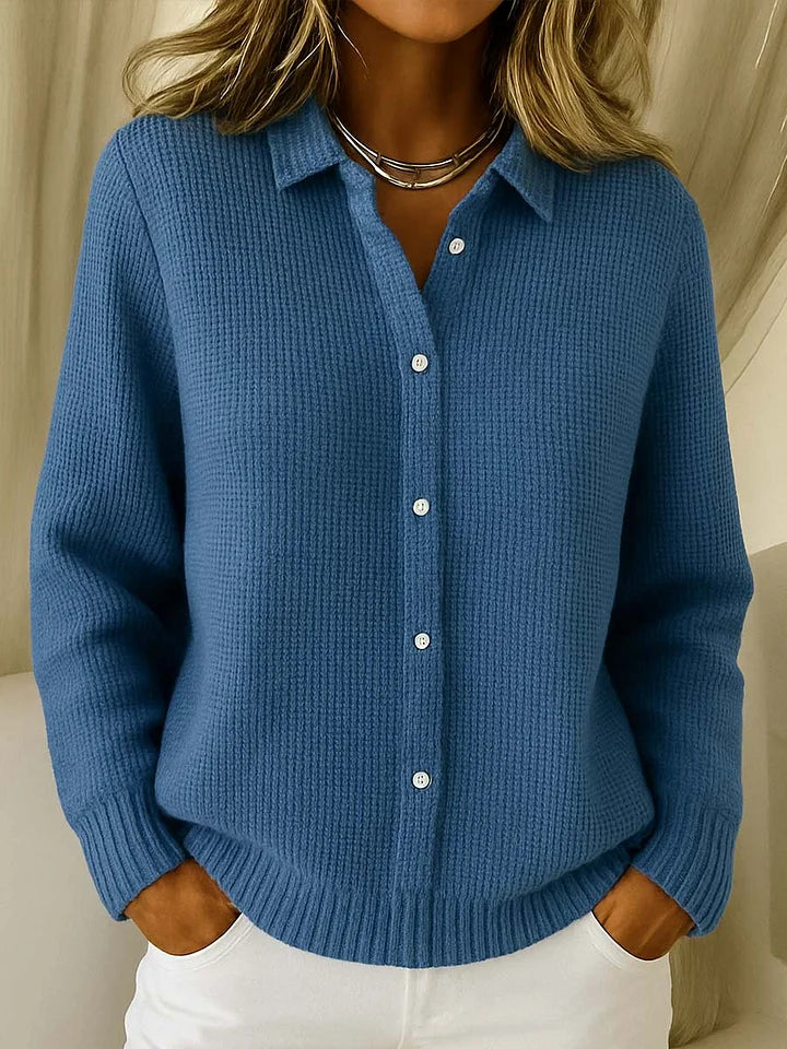 Women's ribbed longline button-front cardigan, color options