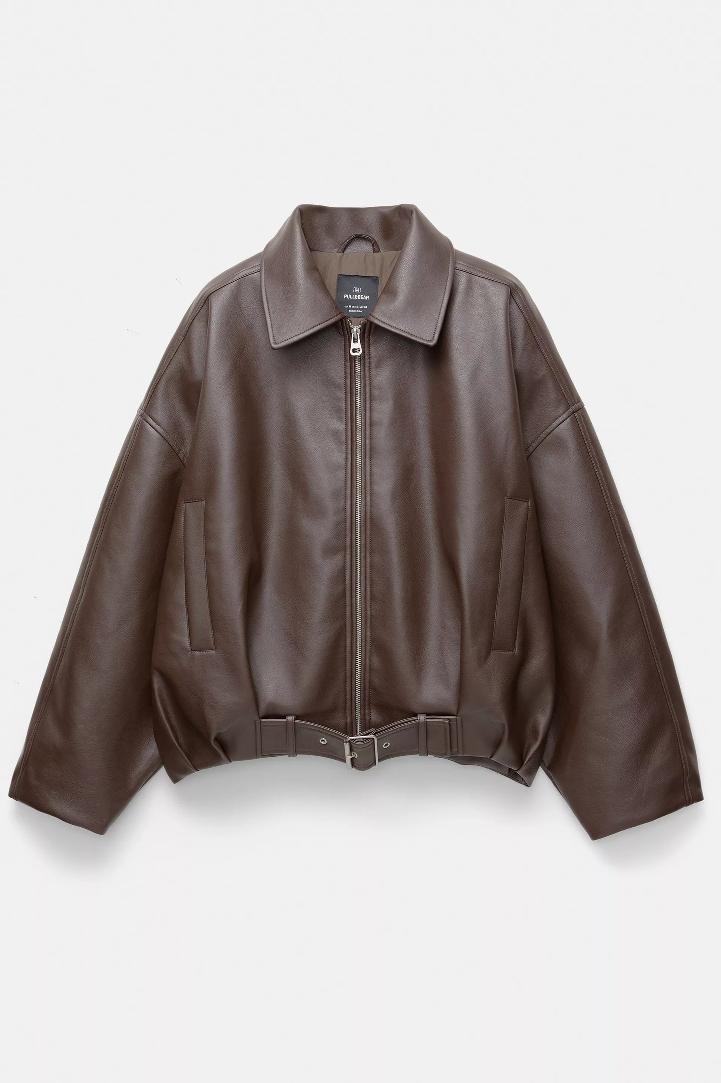 Bomber jacket with leather effect