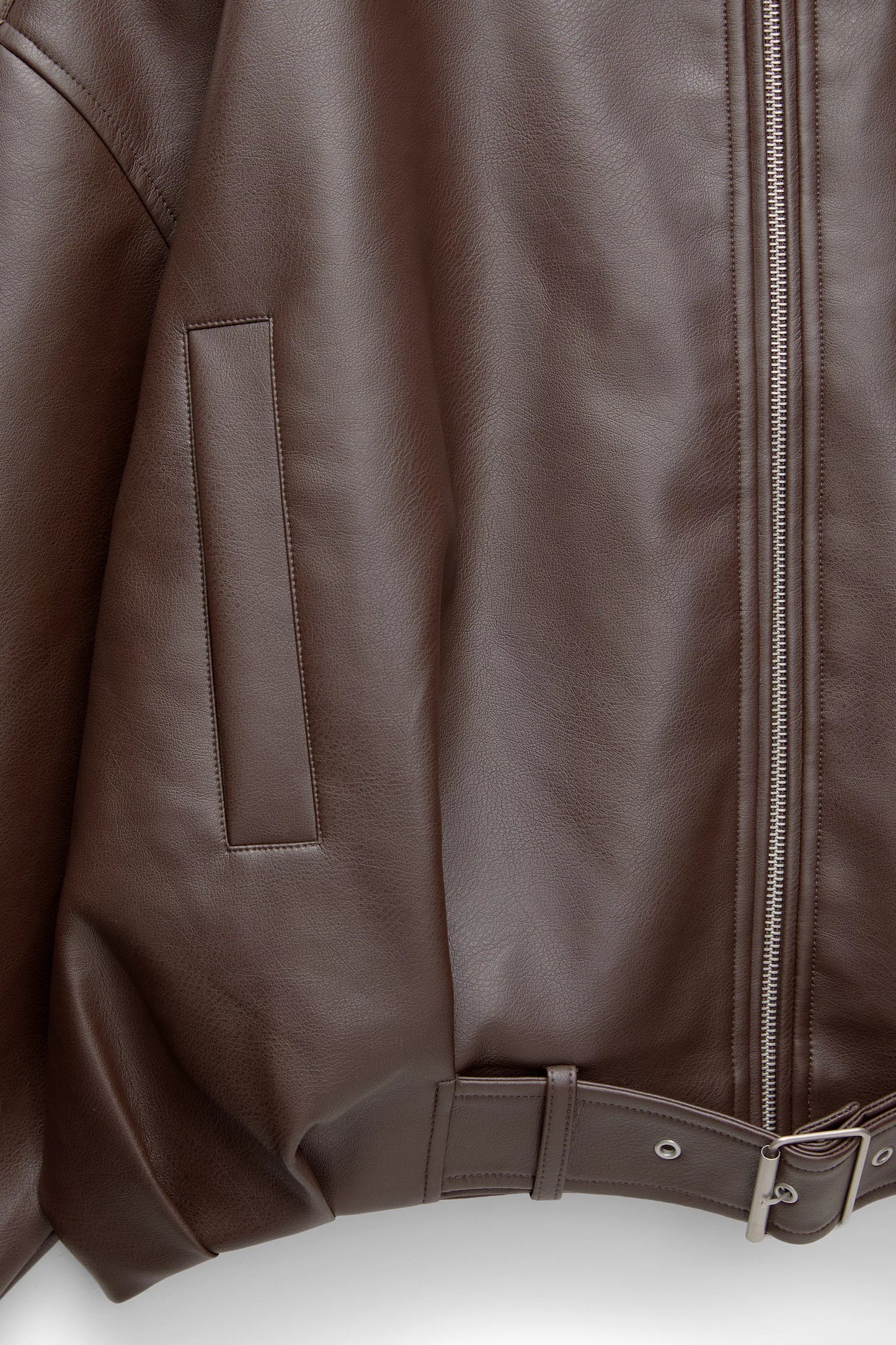 Bomber jacket with leather effect