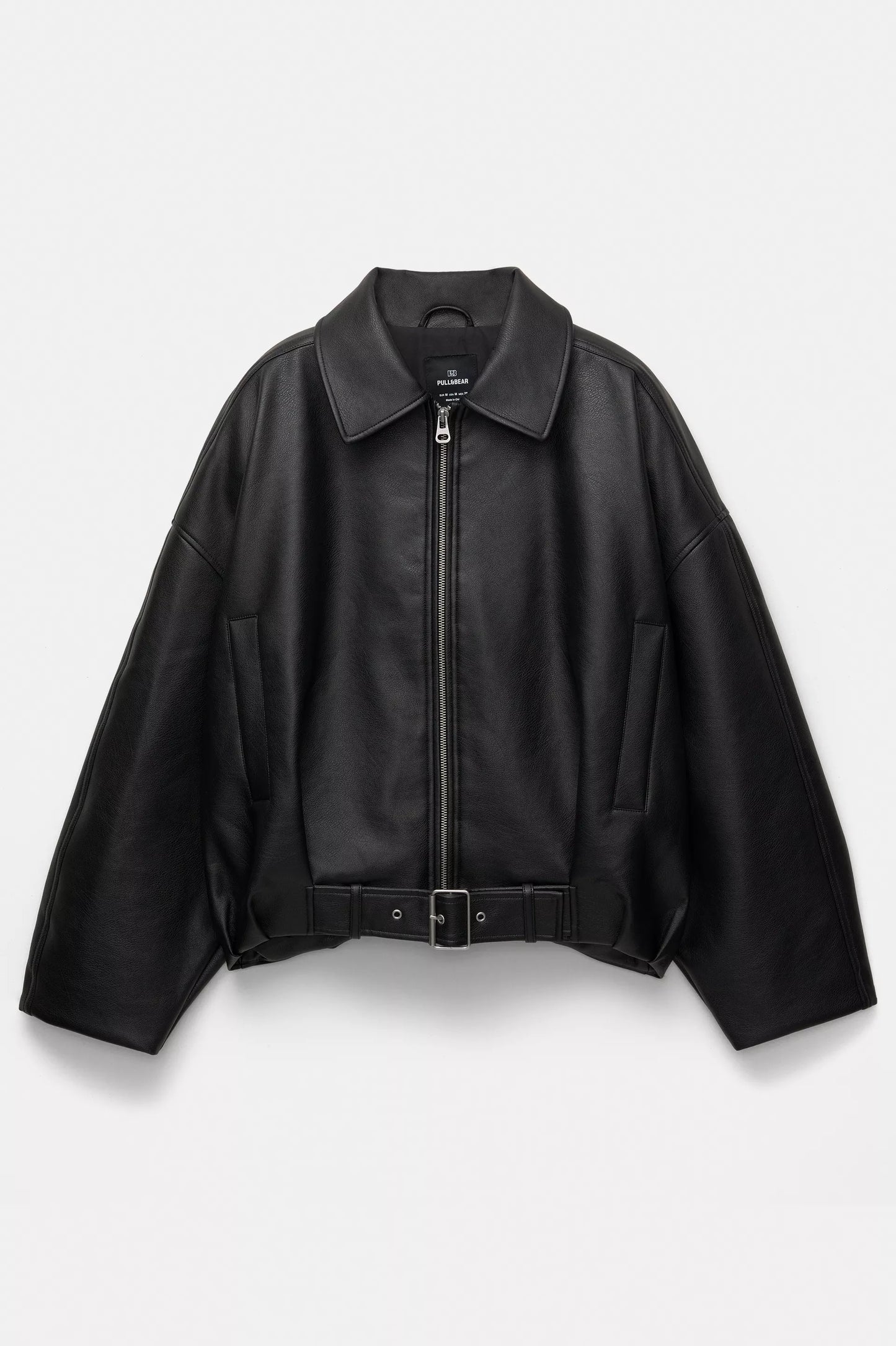 Bomber jacket with leather effect