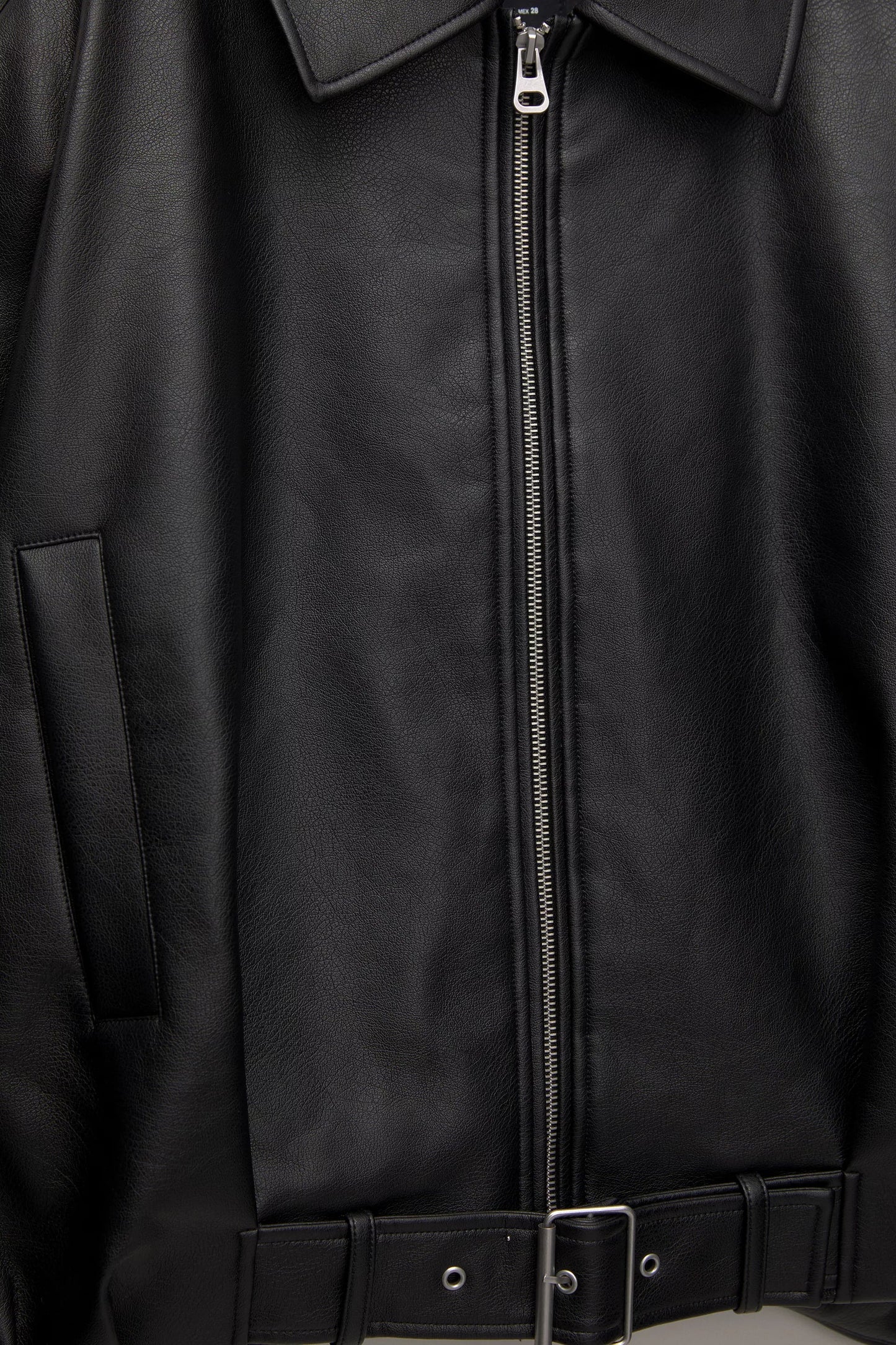 Bomber jacket with leather effect