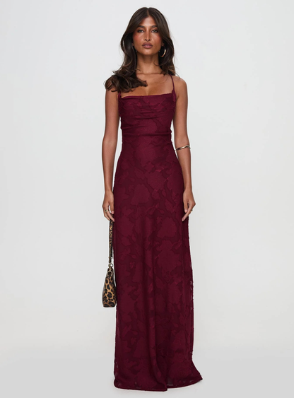 JANA - Burgundy Maxi Dress