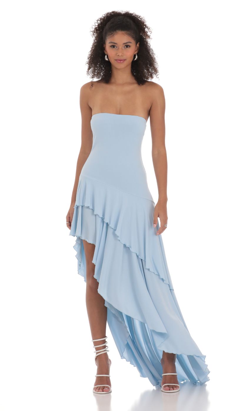 LEILA - Strapless Ruffle Maxi Dress