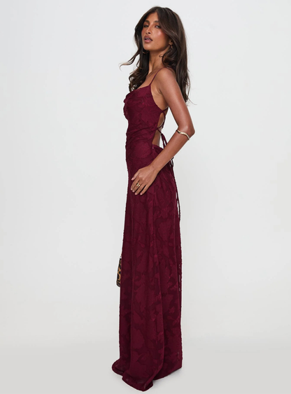 JANA - Burgundy Maxi Dress