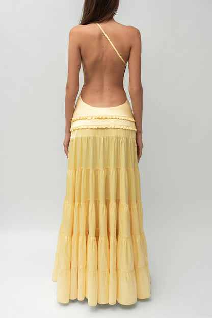 Athena | Backless Pleated Maxi Dress