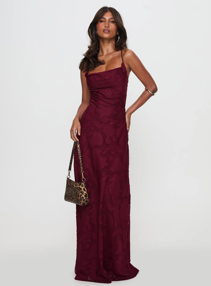 JANA - Burgundy Maxi Dress