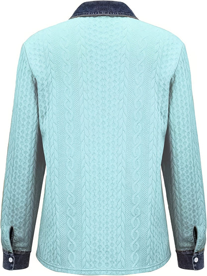 Women's Textured Button-Up Shirt