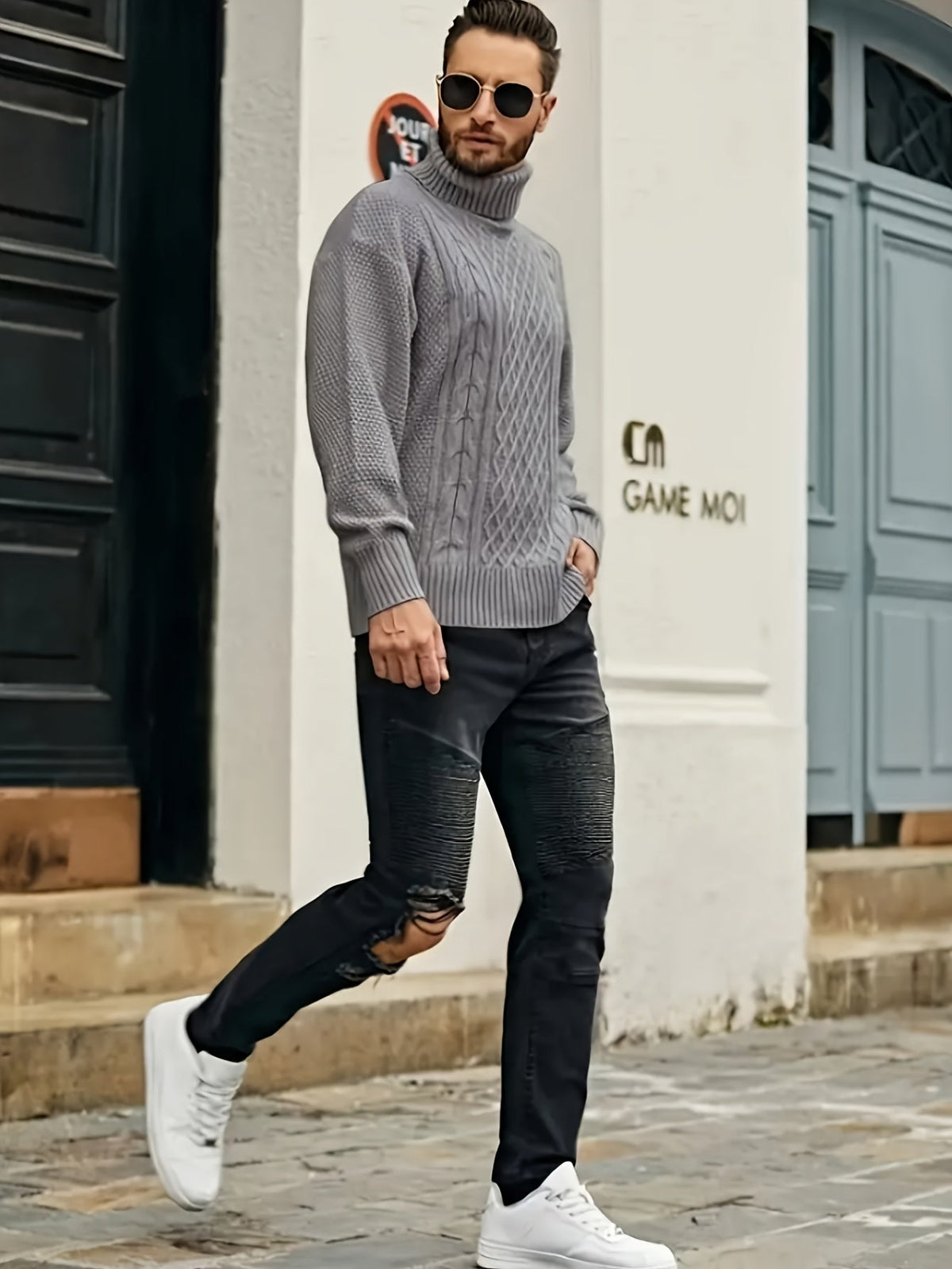 Women's Classic Cable-Knit Turtleneck Sweater