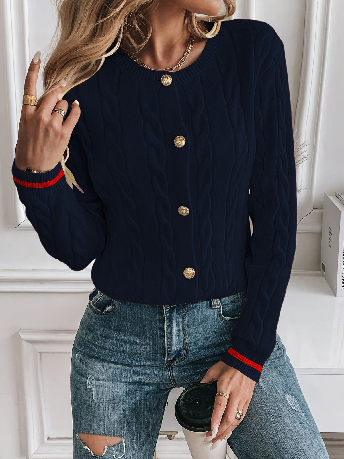 Women's Refined Cable-Knit Cardigan