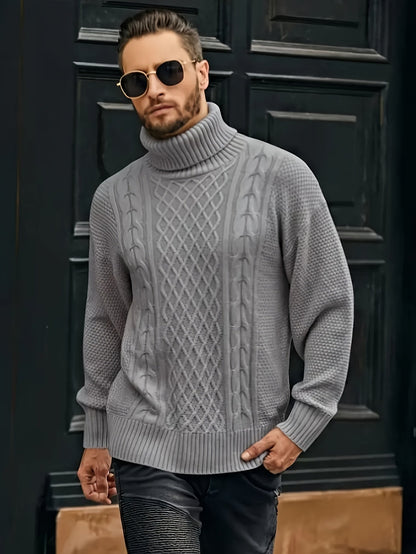 Women's Classic Cable-Knit Turtleneck Sweater