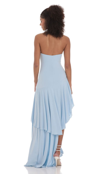 LEILA - Strapless Ruffle Maxi Dress