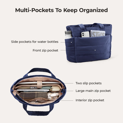 20L Puffy Tote Bag with 15.6" Laptop Compartment