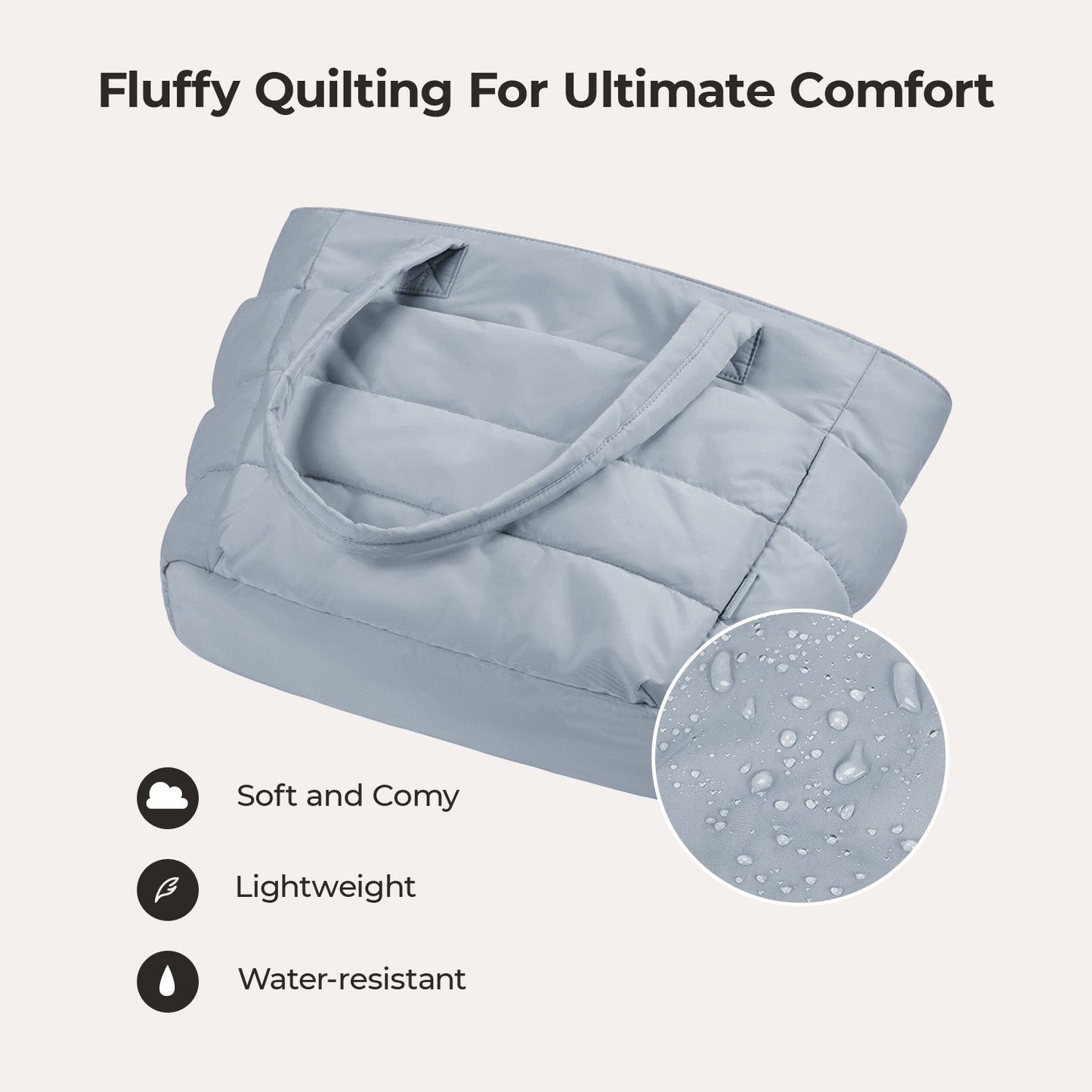 20L Puffy Tote Bag with 15.6" Laptop Compartment