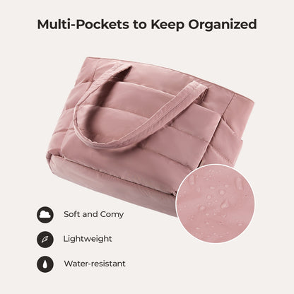 20L Puffy Tote Bag with 15.6" Laptop Compartment