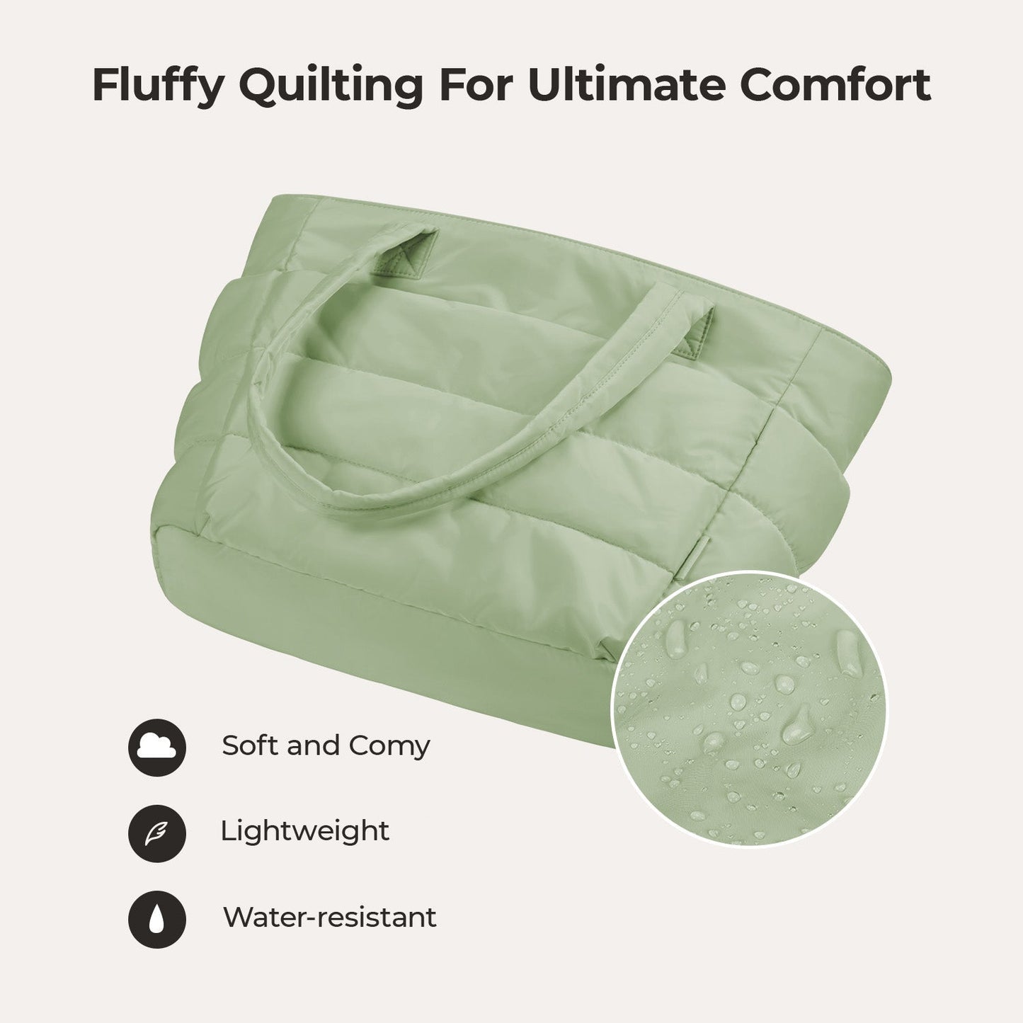 20L Puffy Tote Bag with 15.6" Laptop Compartment
