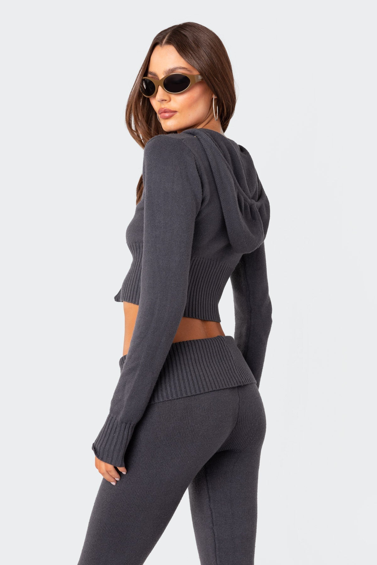 Knitted Hooded Cardigan - Set