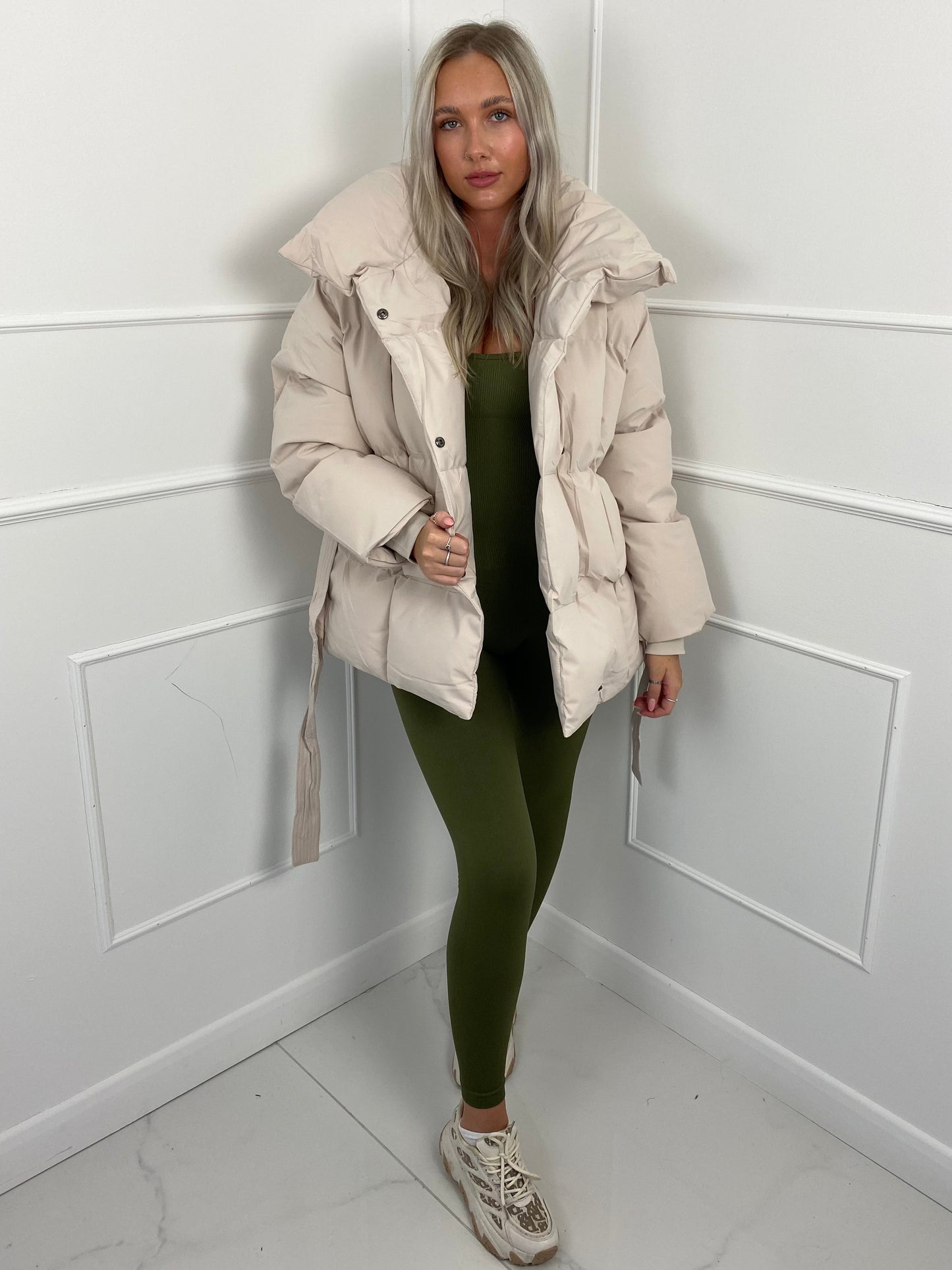 Karly Short Belted Puffer Jacket