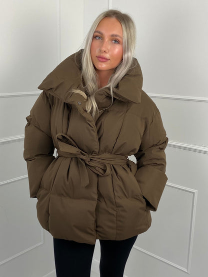 Karly Short Belted Puffer Jacket