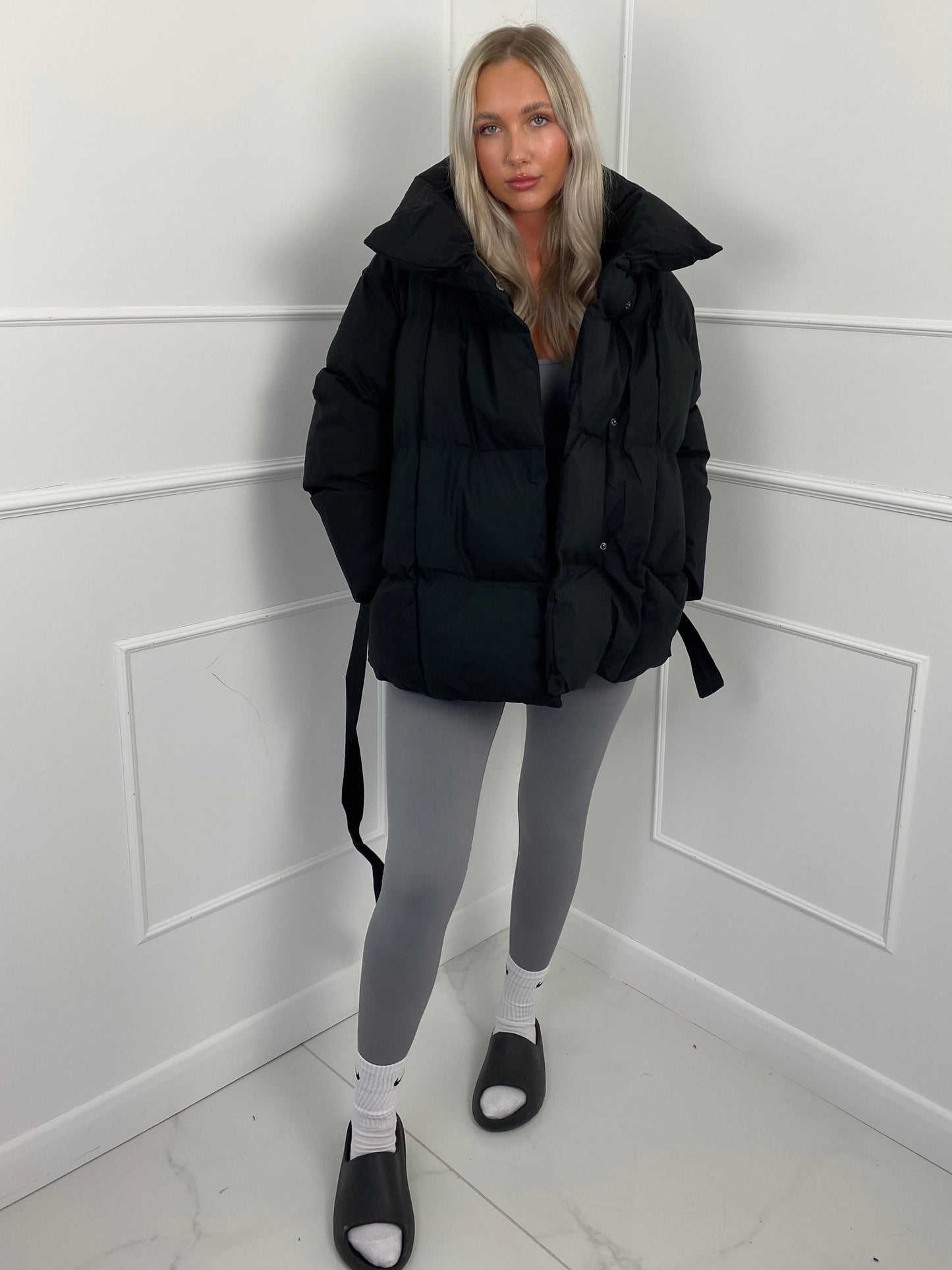 Karly Short Belted Puffer Jacket