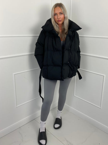 Karly Short Belted Puffer Jacket