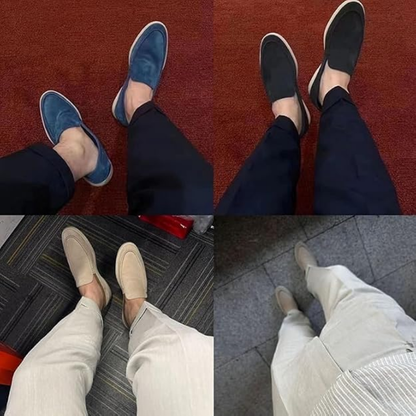 Men's Regular Fit Leather Loafers, Slip-On