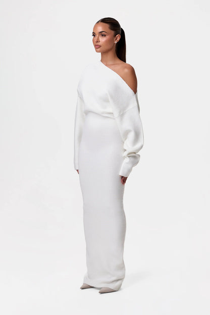 Serena Knit | Off-Shoulder Maxi Dress