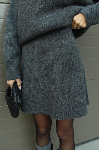 Amy Knit Set – Chic and Cozy Top & Skirt Matching Outfit for Women