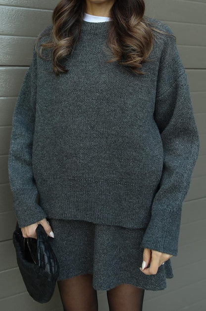Amy Knit Set – Chic and Cozy Top & Skirt Matching Outfit for Women