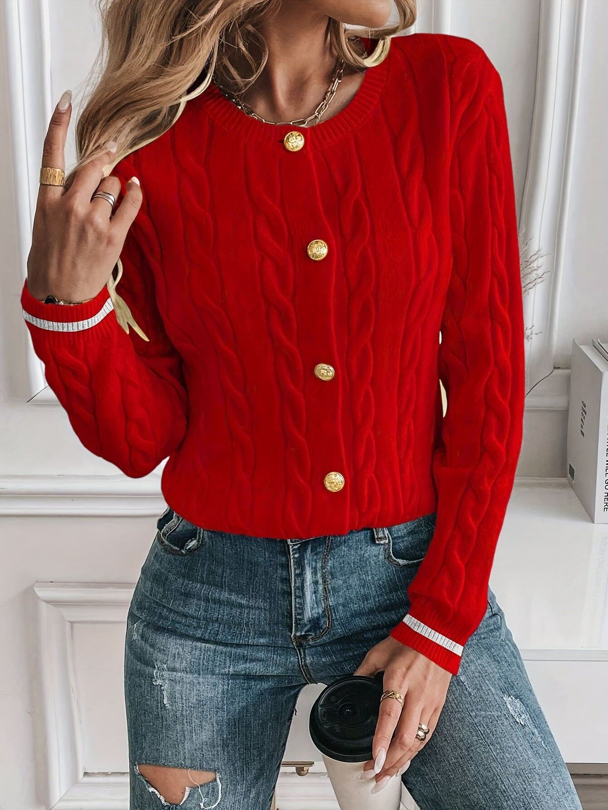 Women's Refined Cable-Knit Cardigan