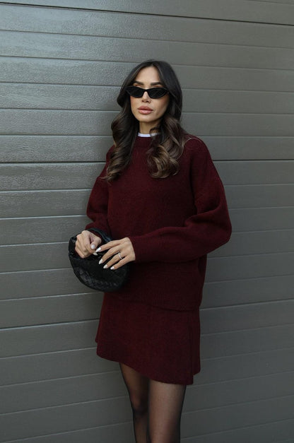 Amy Knit Set – Chic and Cozy Top & Skirt Matching Outfit for Women