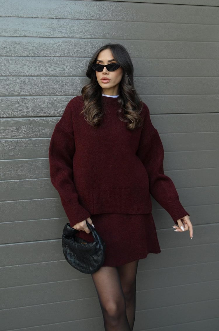 Amy Knit Set – Chic and Cozy Top & Skirt Matching Outfit for Women