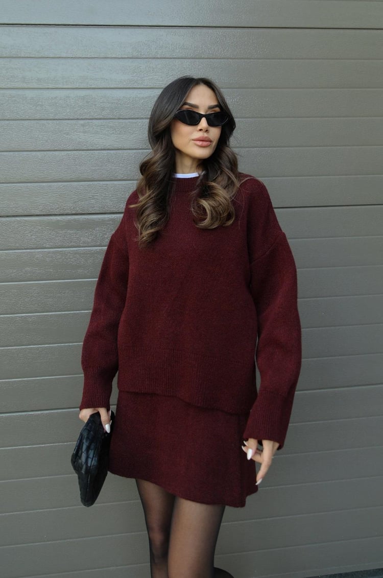 Amy Knit Set – Chic and Cozy Top & Skirt Matching Outfit for Women