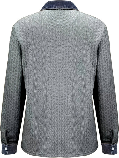 Women's Textured Button-Up Shirt