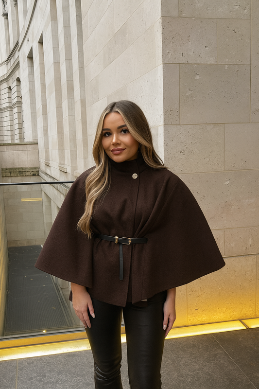 Cozy Ponky – Belted Cape Coat