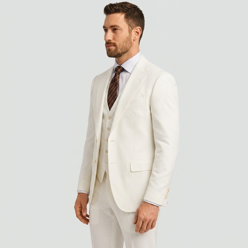 Men's Three-Piece Suit with Blazer, Waistcoat and Trousers