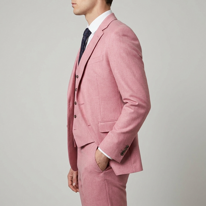 Men's Three-Piece Suit with Blazer, Waistcoat and Trousers