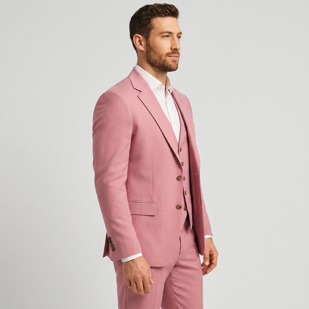 Men's Three-Piece Suit with Blazer, Waistcoat and Trousers