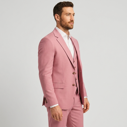 Men's Three-Piece Suit with Blazer, Waistcoat and Trousers