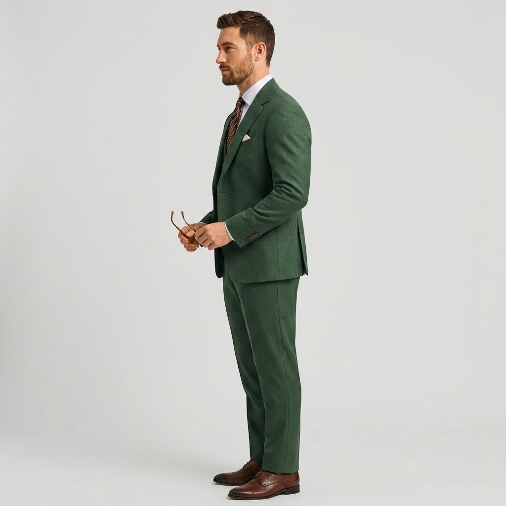 Men's Three-Piece Suit with Blazer, Waistcoat and Trousers