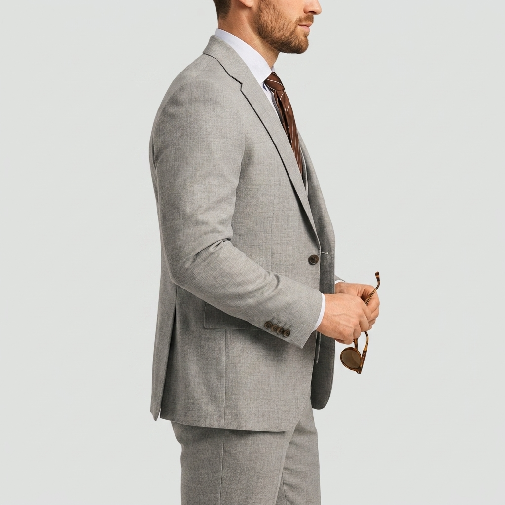 Men's Three-Piece Suit with Blazer, Waistcoat and Trousers
