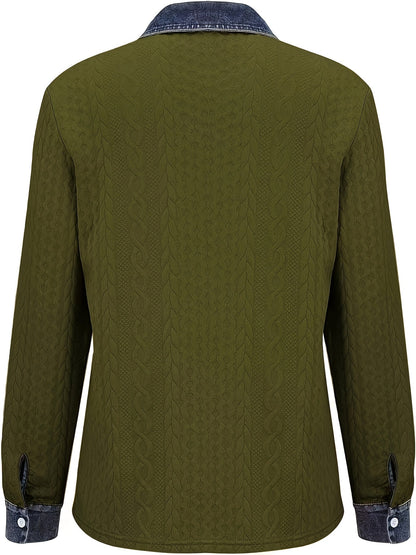Women's Textured Button-Up Shirt