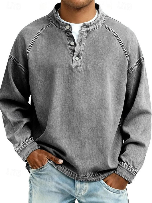 Men's Casual Vintage Long Sleeve Shirt - view 1