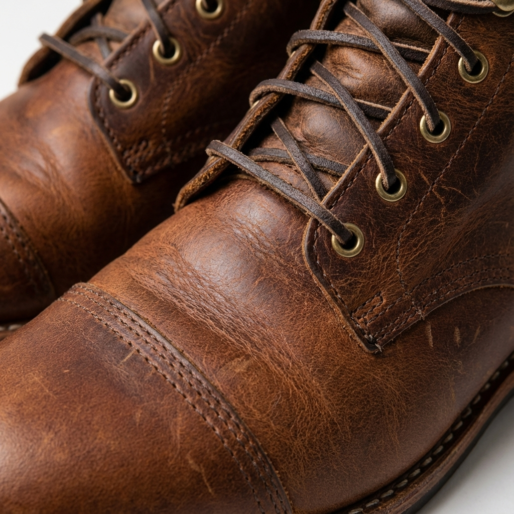 Men's Distressed Cap Toe Lace-Up Ankle Boots - view 4