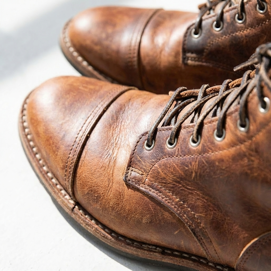 Men's Distressed Cap Toe Lace-Up Ankle Boots - view 5